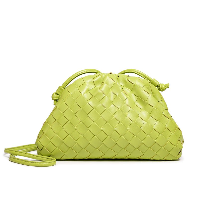 Elegant Woven Leather Bucket Bag Acalora