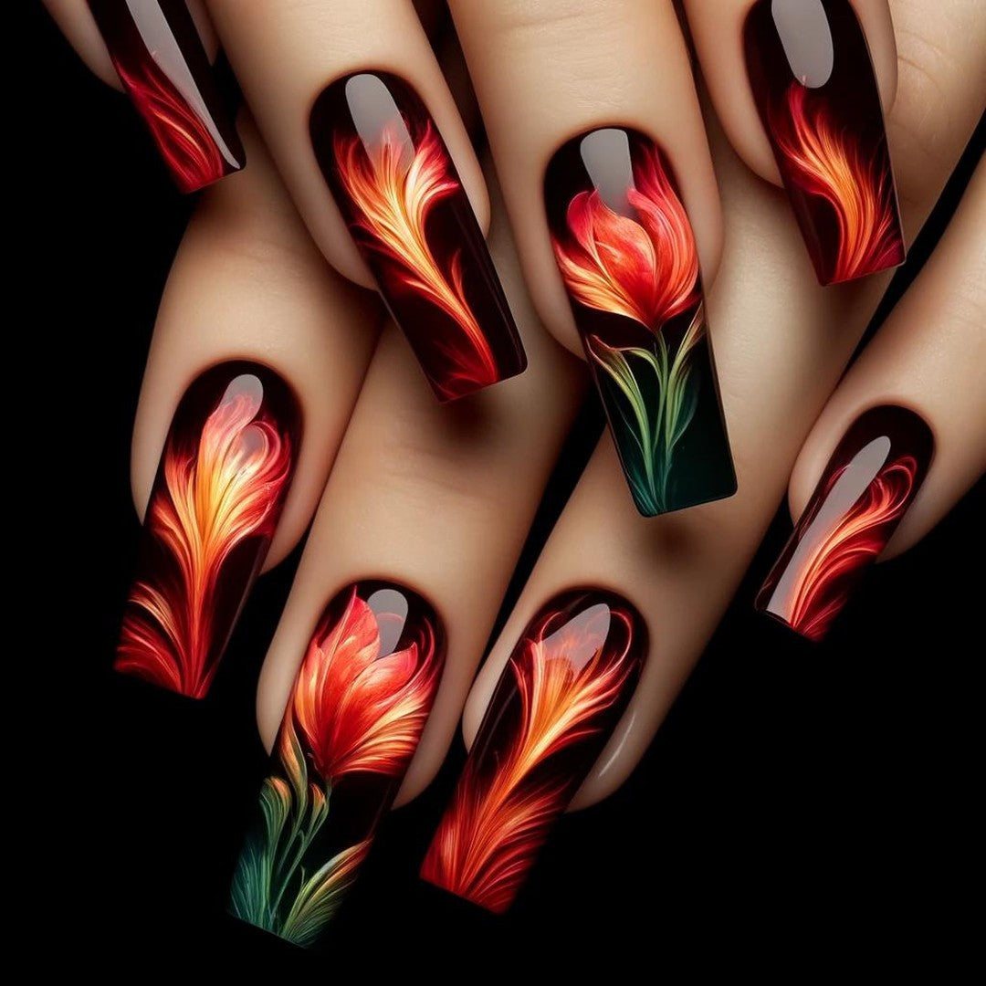 Artificial nails with floral accent Acalora 1788541978