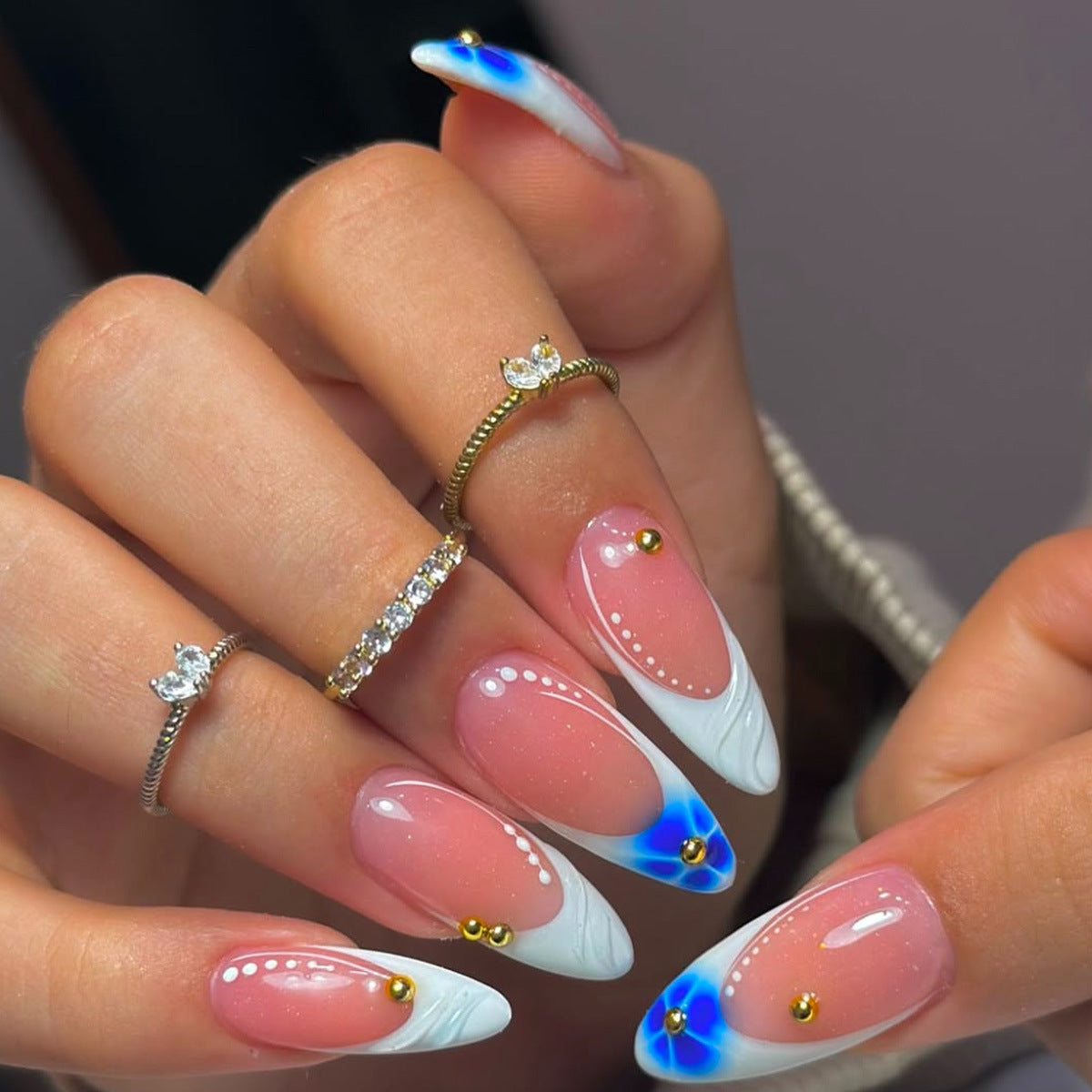 Glamorous Artistic Stiletto Press-On Nails Acalora