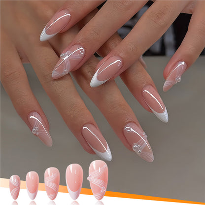 Elegant French Tip Press-On Nails Acalora
