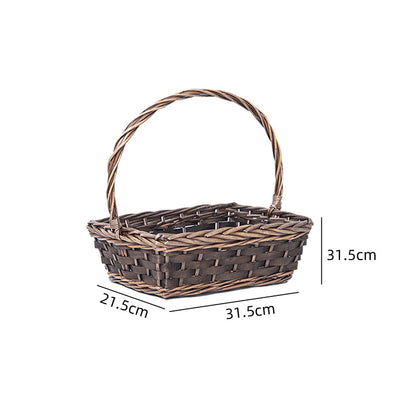 Braided basket with practical carrying handle