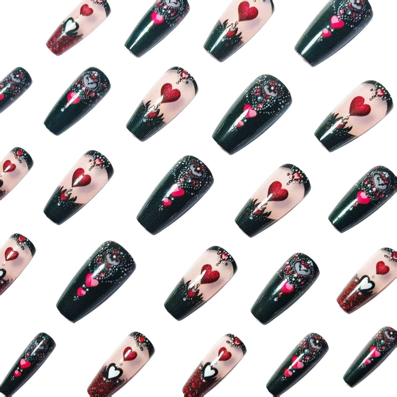 Romantic Heart-Inspired Nail Art Set Acalora