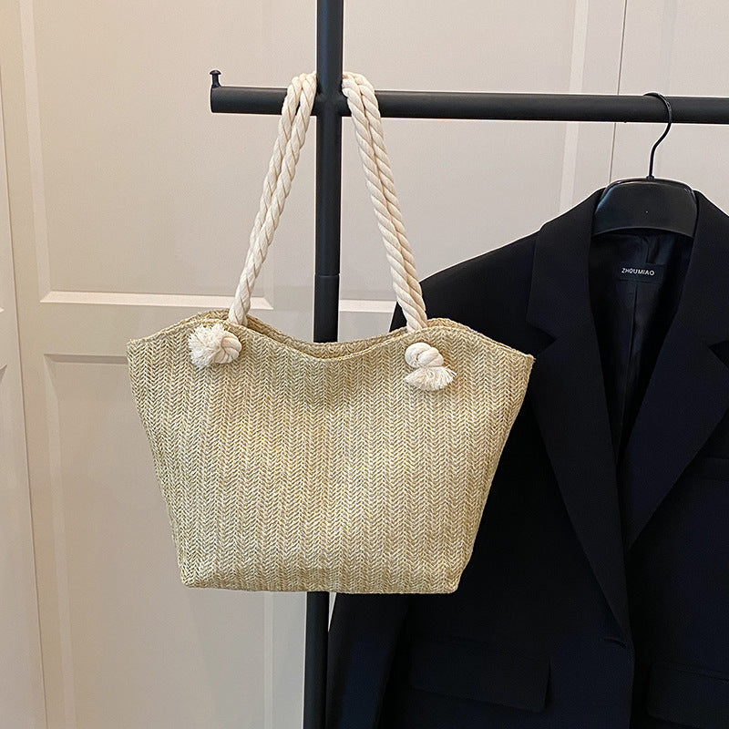 Chic Handwoven Beach Tote Bag Acalora