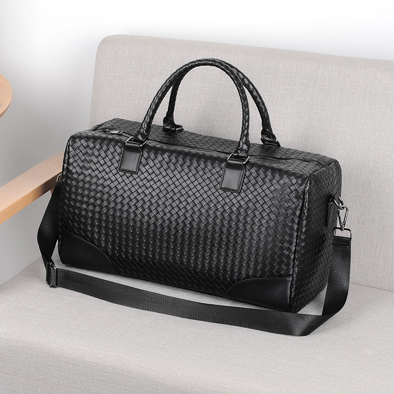 Premium Woven Leather Duffel Bag Acalora
