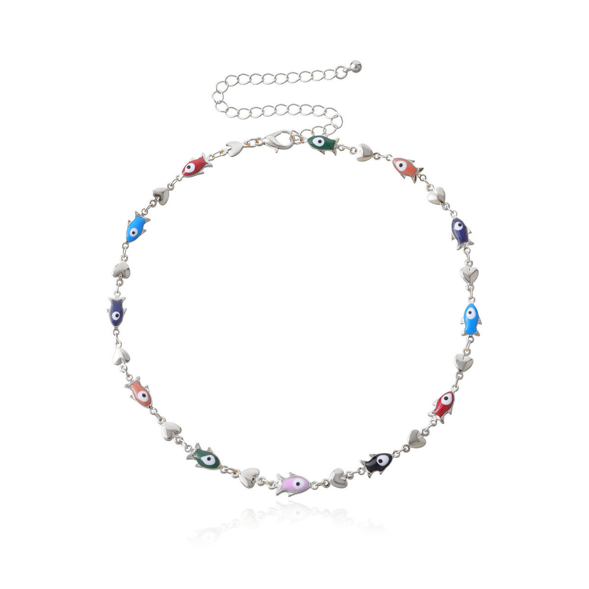 Enamel Fish Charm Necklace Acalora