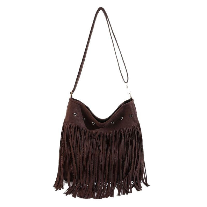 Fringe Suede Crossbody Bag Acalora