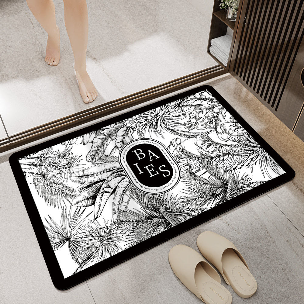Floral Art Bathroom Mat Acalora
