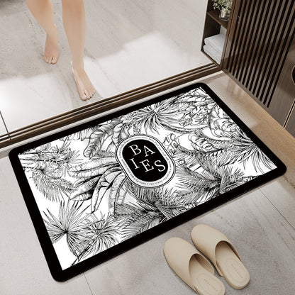 Floral Art Bathroom Mat Acalora
