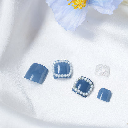 Elegant Pearl-Embellished Press-On Nail Set Acalora