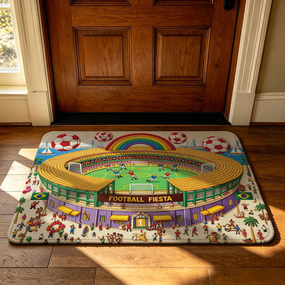 Unisex Decorative Football-Themed Area Mat