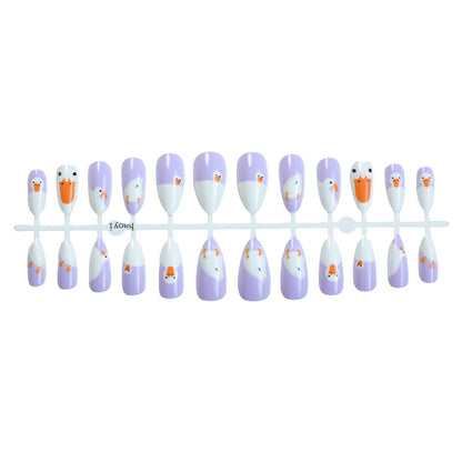 Artistic Cartoon-Themed Press-On Nail Art Set Acalora