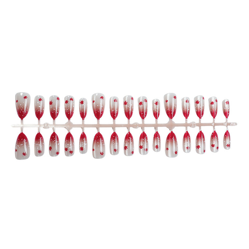 Artistic Ombre Leaf Press-On Nail Set Acalora