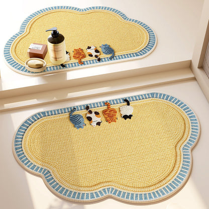 Heart-Patterned Bathroom Mat