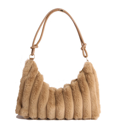 Luxurious Faux Fur Hobo Bag Acalora