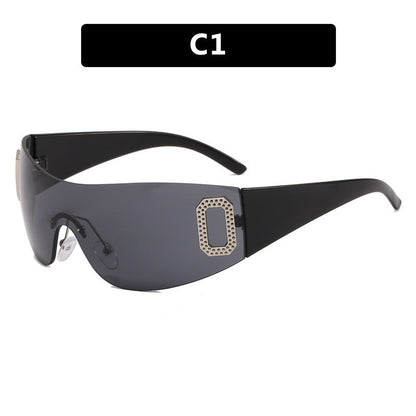 Women's sporty sunglasses in futuristic shield design Bowlift