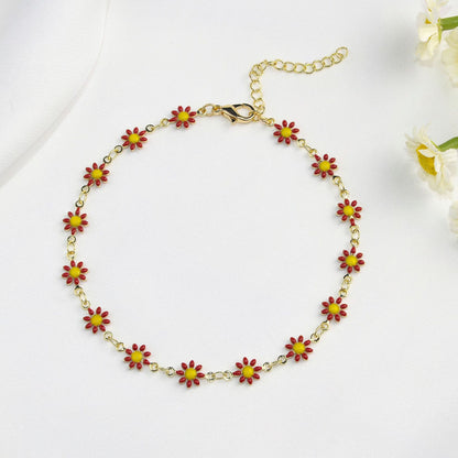 Colorful Floral Chain Bracelet Acalora