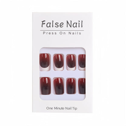 Elegant French Tip Artificial Nails Acalora
