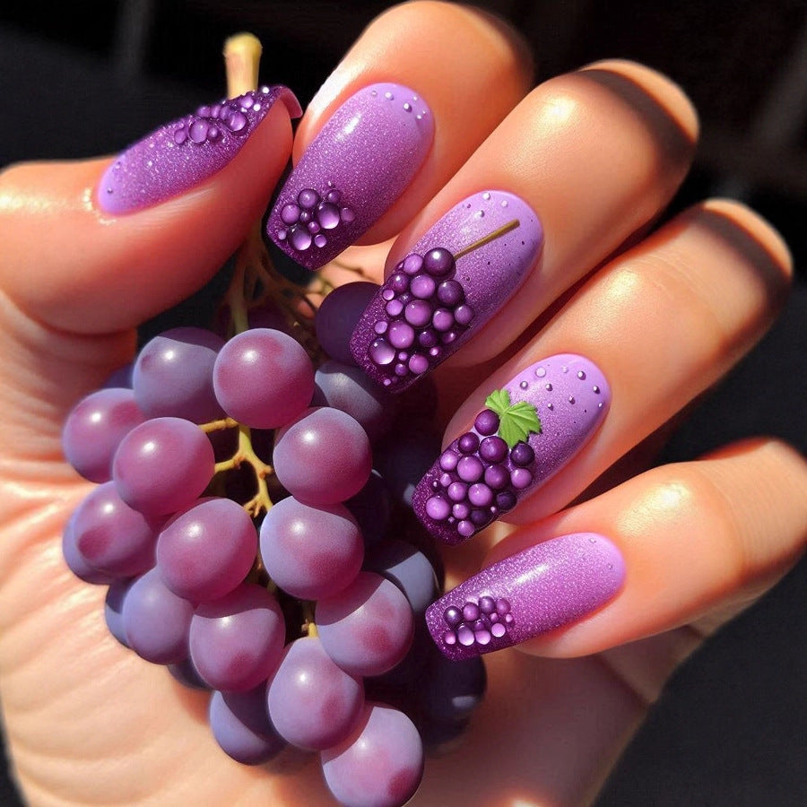 Artificial nails in fruity grape design Acalora