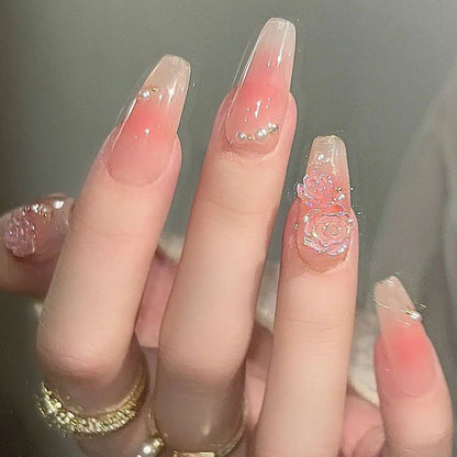 Decorative Floral Press-On Nail Art Set Acalora