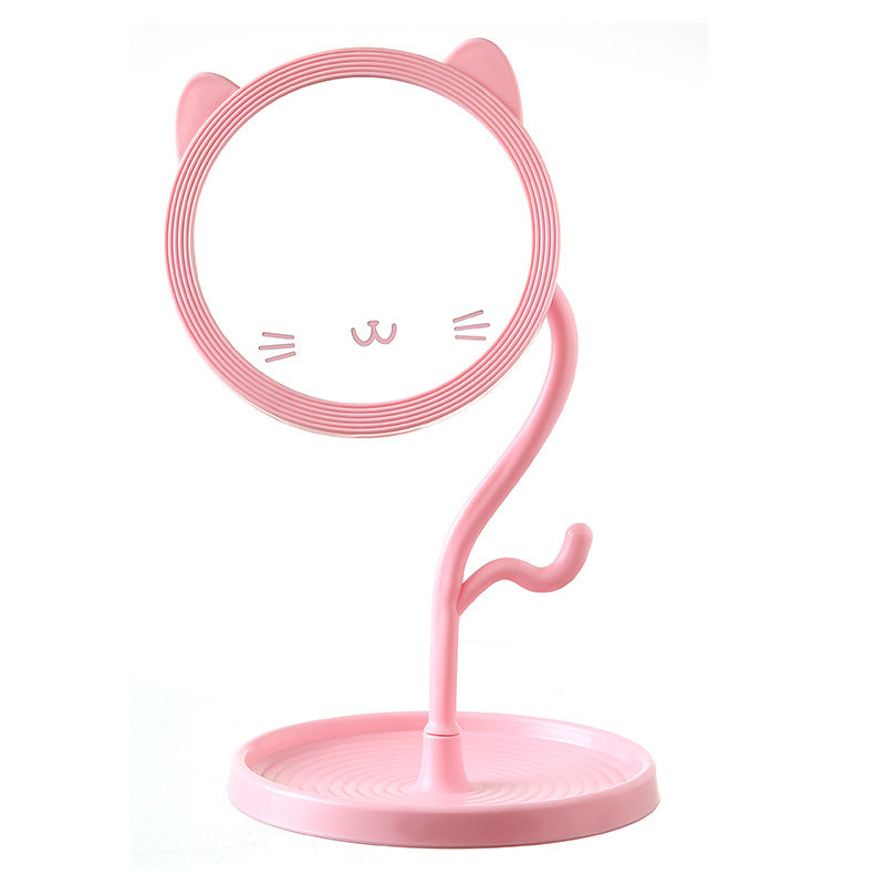Cute Cat-Themed Desk Mirror