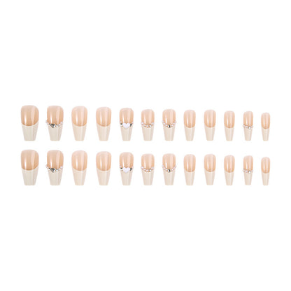 Artificial nail set with elegant flower and glitter decorations Acalora