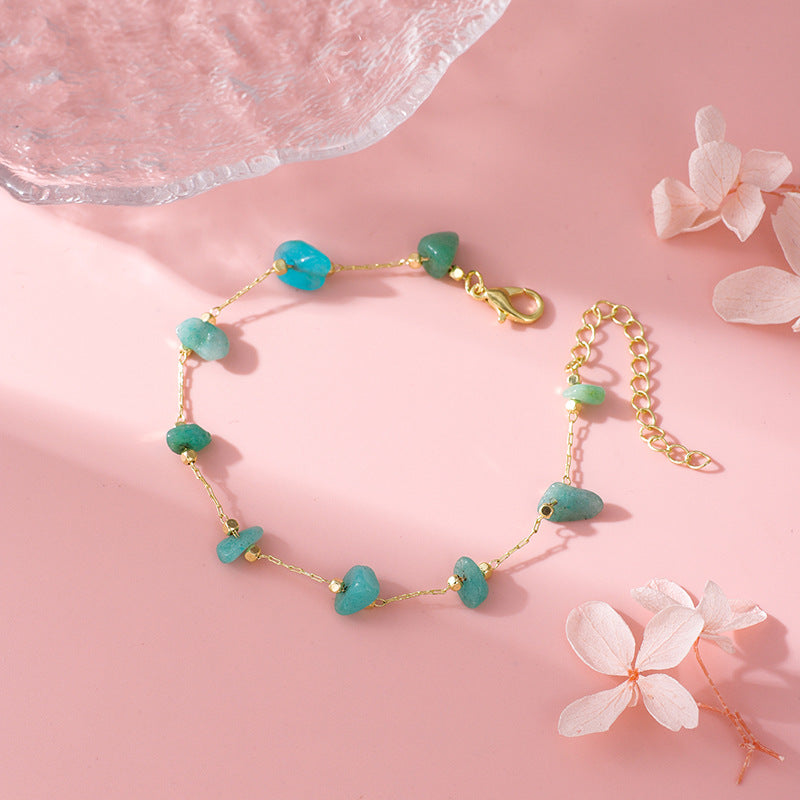 Rose Quartz Charm Anklet Acalora
