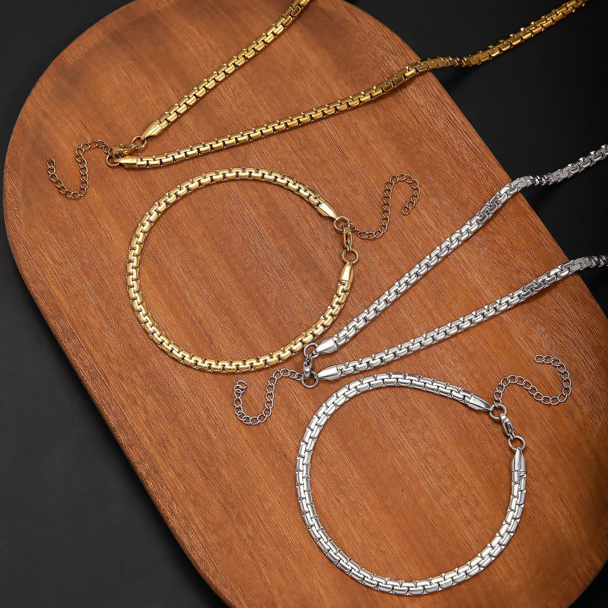 Stylish Chain Necklace Set Acalora