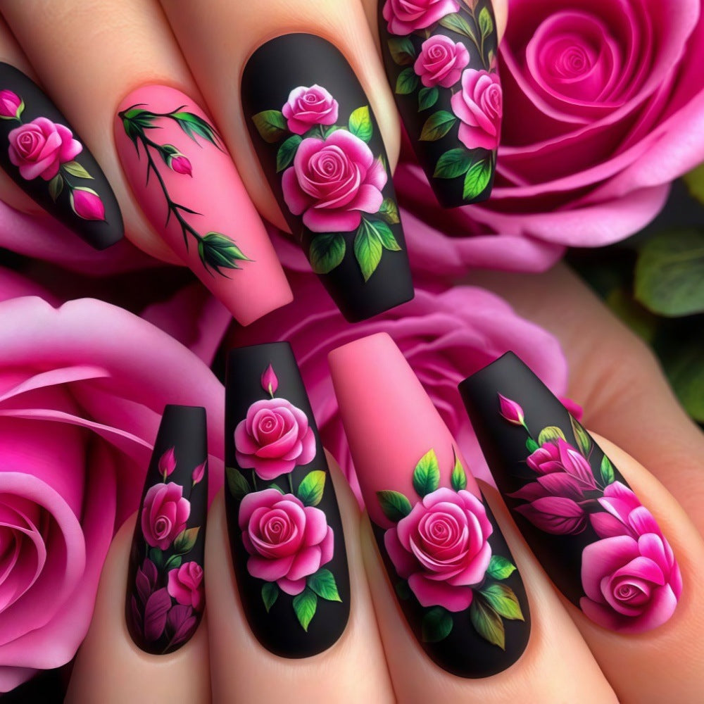 Artistic Rose Nail Tips Acalora