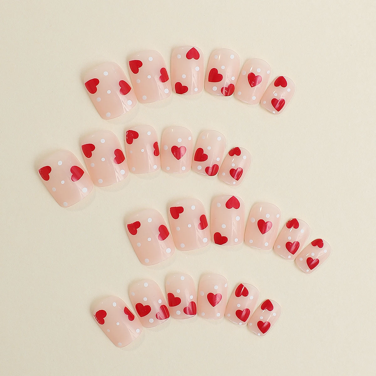 Artistic Heart Embellished Press-On Nails Acalora