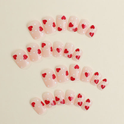 Artistic Heart Embellished Press-On Nails Acalora