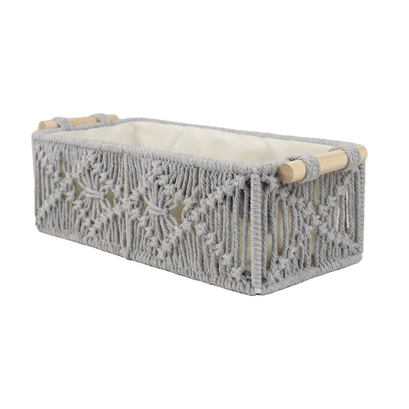 Storage basket with macrame pattern Acalora