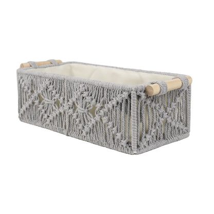 Storage basket with macrame pattern Acalora