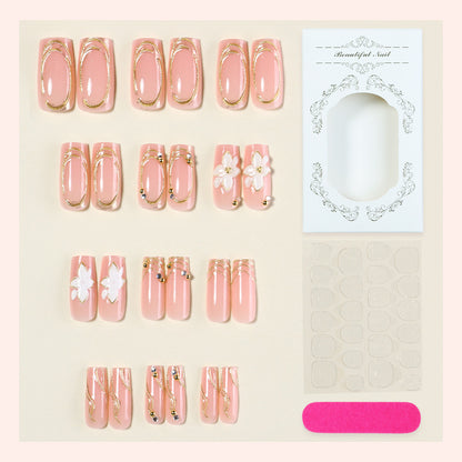 Floral Accented Press-On Nail Set Acalora