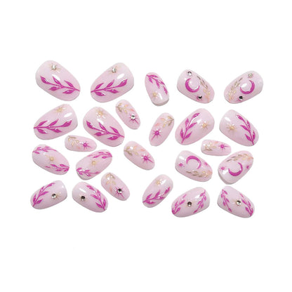 Artificial nails with floral 3D design and glitter accents Acalora