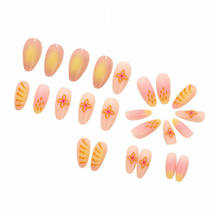 Artful Nail Tips with Floral Motifs Acalora
