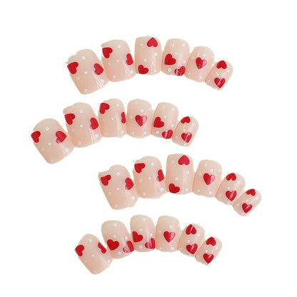 Artistic Heart Embellished Press-On Nails Acalora
