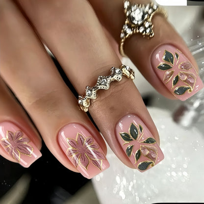 Artificial nails with romantic floral design Acalora