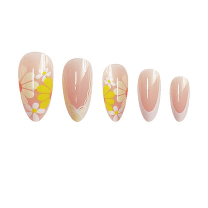 Detailed Floral Press-On Nails Acalora