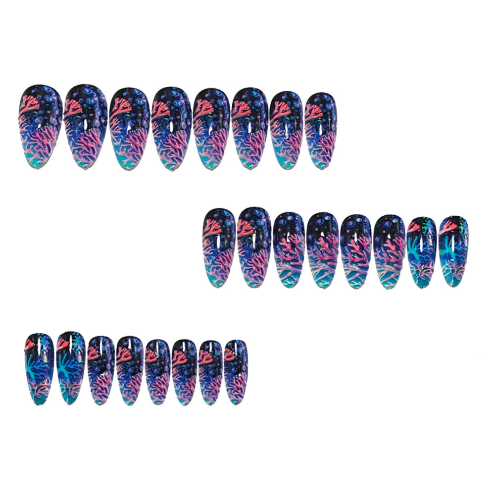 Artifical nails with sea coral design Acalora