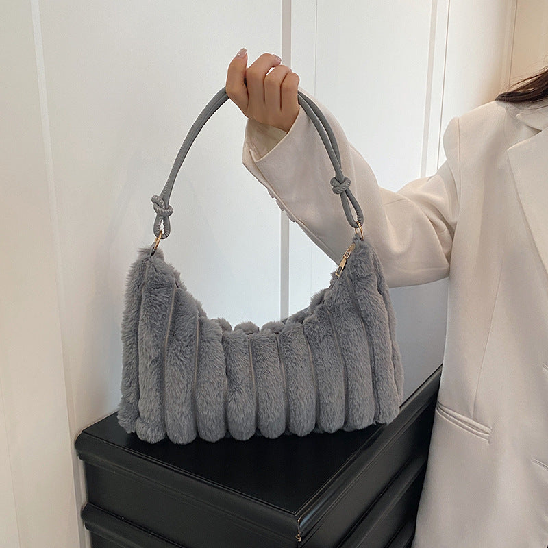 Luxurious Faux Fur Hobo Bag Acalora