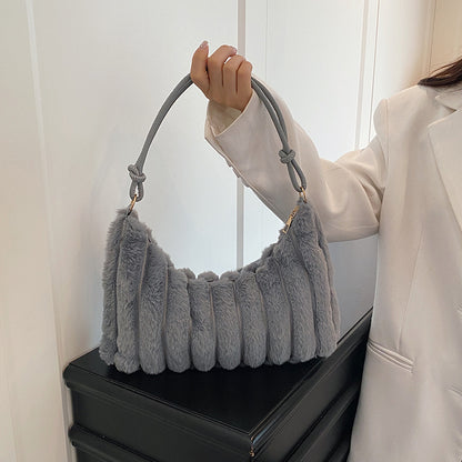 Luxurious Faux Fur Hobo Bag Acalora