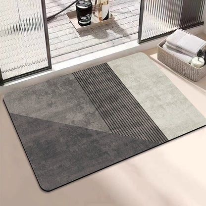 Geometric Pattern Textured Bath Mat Acalora