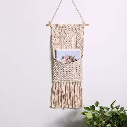 Artistic macrame wall decor with beautiful fringe decoration