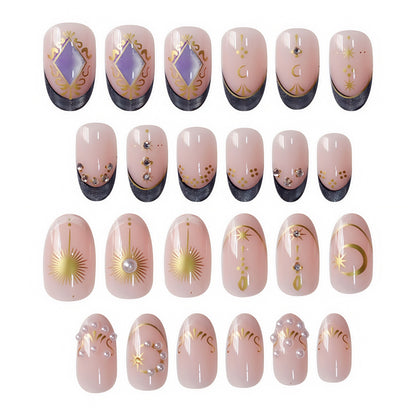 Celestial-Themed Press-On Nail Art Acalora