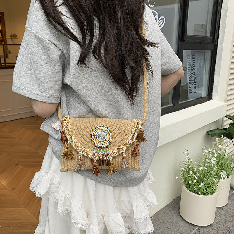 Bohemian-Inspired Handcrafted Beaded Clutch Acalora