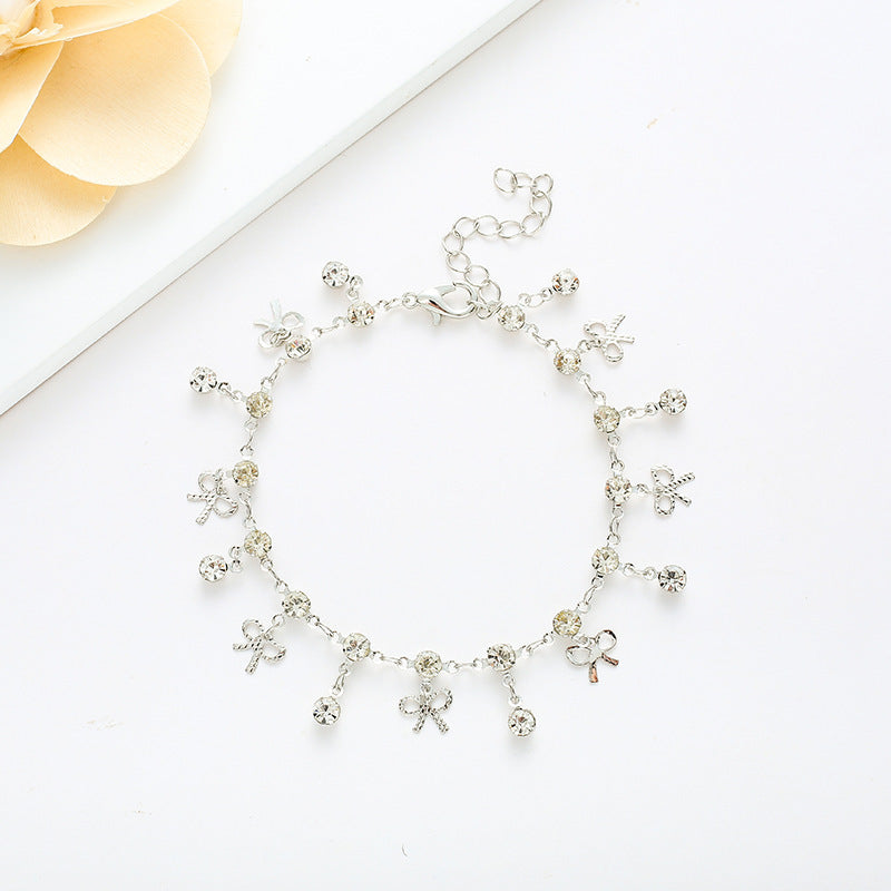 Crystal Bow Charm Bracelet Acalora