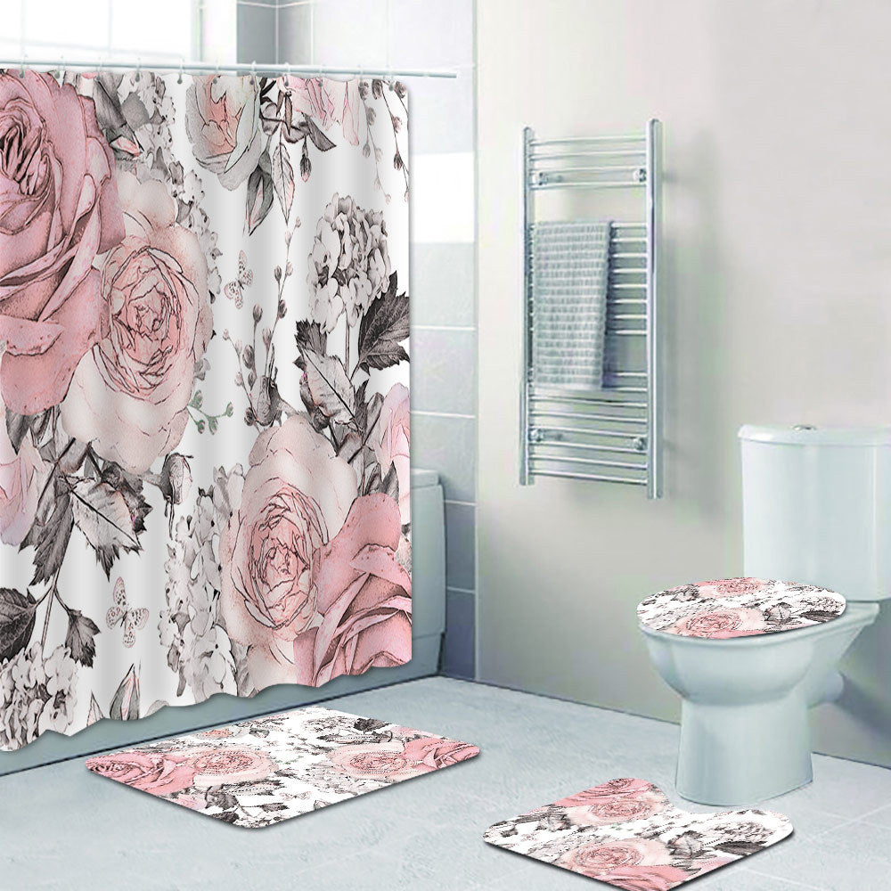 Floral Print Shower Curtain