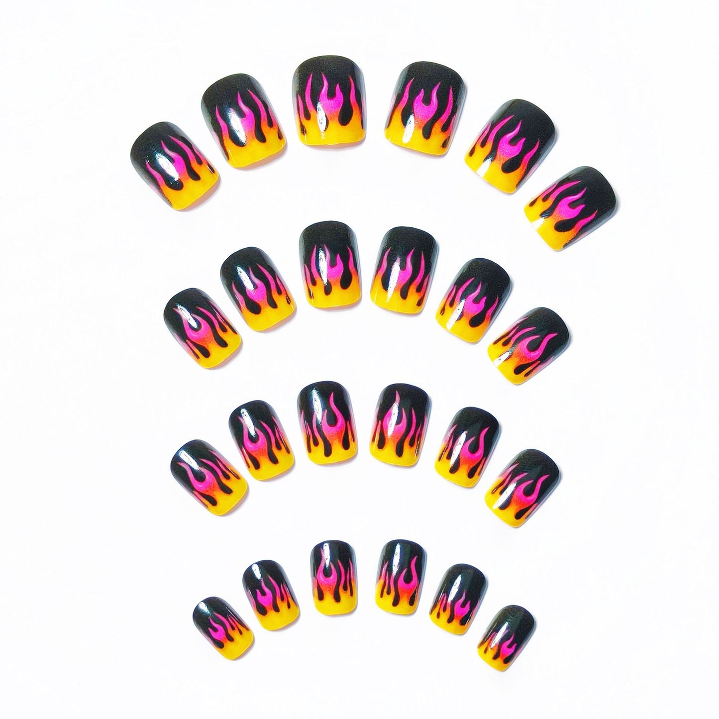 Creative Flame-Patterned Nail Art Acalora