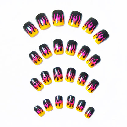 Creative Flame-Patterned Nail Art Acalora