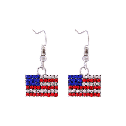 Women's lightweight star earrings with enamel flag design and fishhook Kalsten